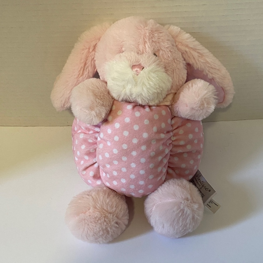 B. Boutique by Evergreen Pink Polka Dot Bunny Plush 10”
